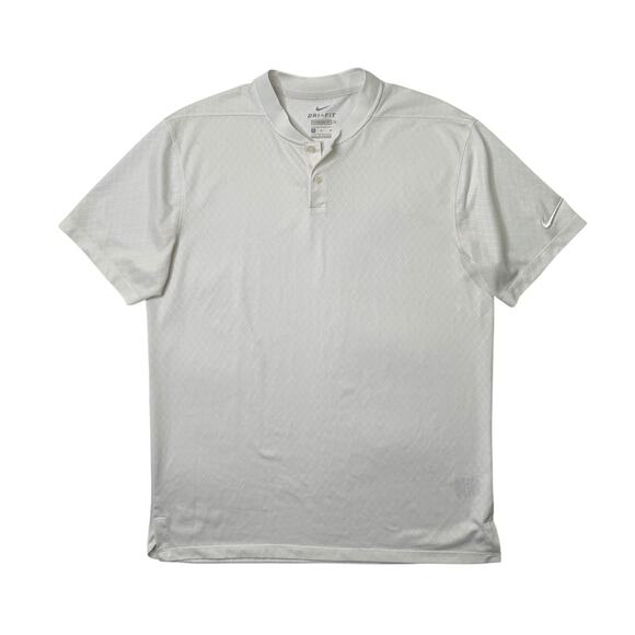 Nike Shirt Mens M Medium White Standard Dri Fit Golf Vapor PGA Tour Blade Collar - Picture 1 of 10